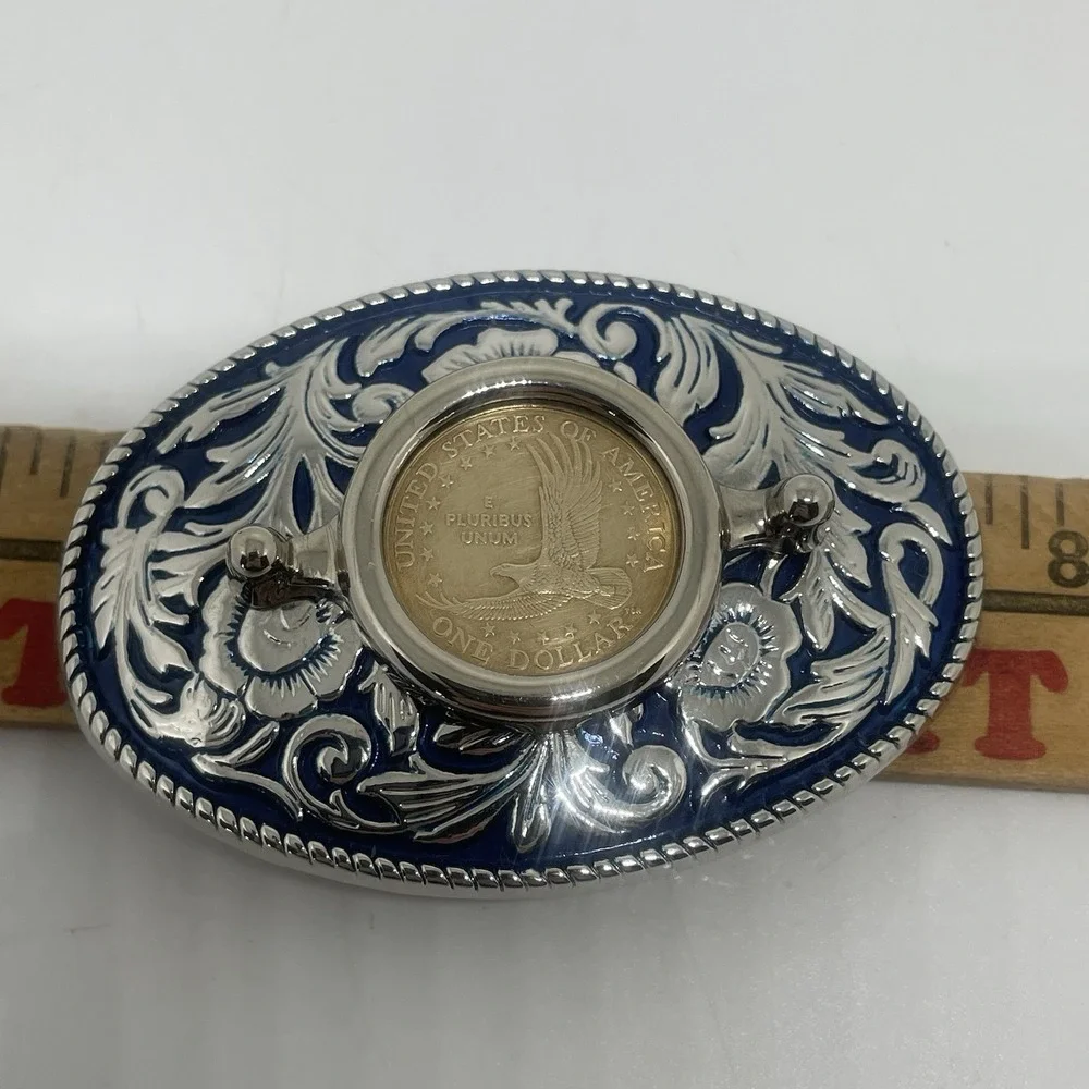 United States Of America One Dollar Coin Belt Buckle Pluribus UNUM USA‎